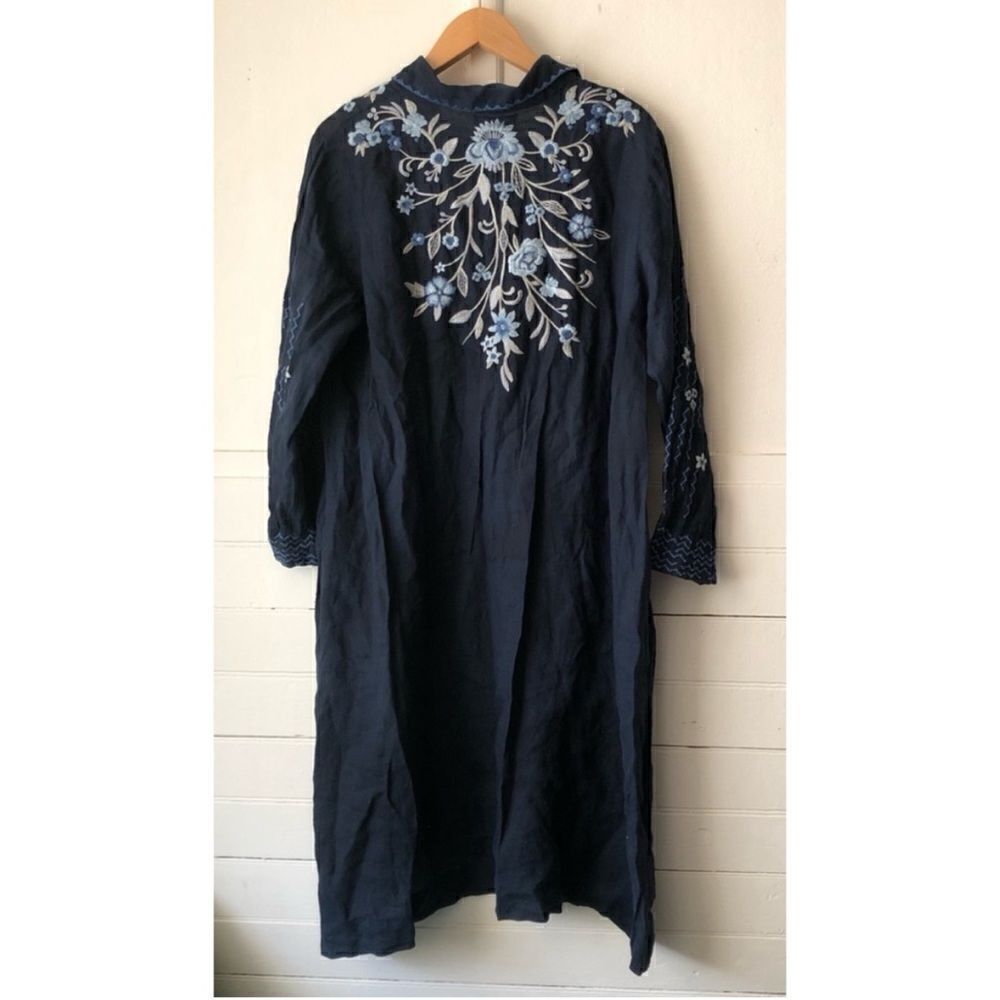 Johnny Was Shiloh Henley Floral Embroidered Shirt Dress Size XL / NWT - Picture 6 of 10